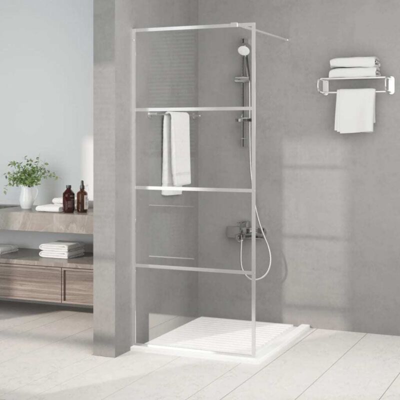 Vidaxl - Duschwand Für Walk-in Dusche Silber 80x195 Cm Esg-glas Klar