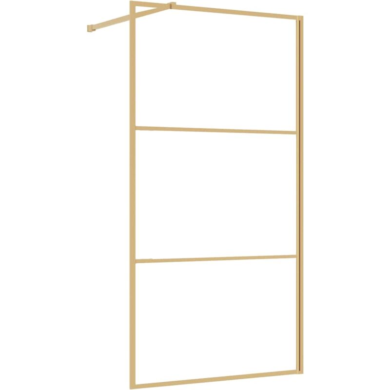 Vidaxl Duschwand Mit Transparentem Esg-glas In Gold 115x195 Cm