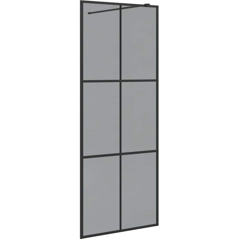 Walk-in Duschwand Schwarz 80 X 195 Cm Gehärtetes Glas Vidaxl