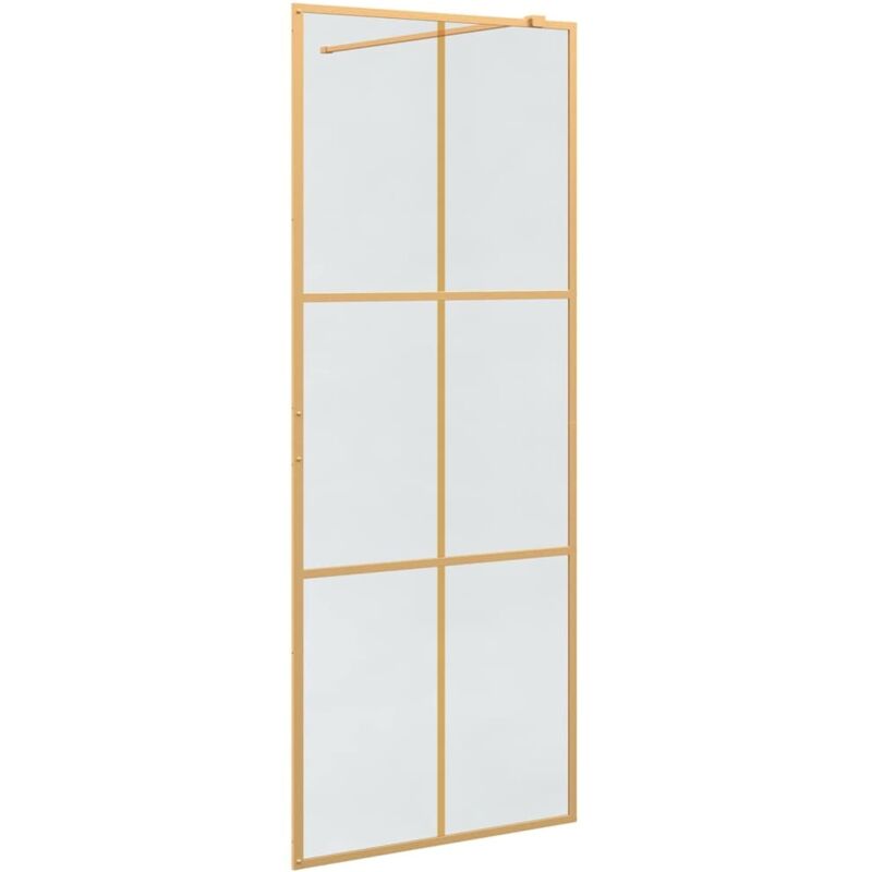 Walk-in Duschwand Gold 80 X 195 Cm Gehärtetes Glas Vidaxl