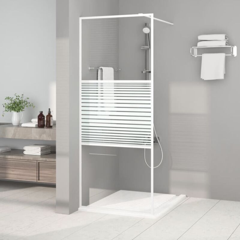 Duschwand Für Begehbare Dusche Weiß 80x195 Cm Esg-klarglas Vidaxl