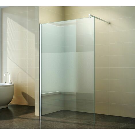 Walk in Dusche Duschabtrennung Teilsatiniert 10mm Echtglas Duschtrennwand Nano Beschichtung ESG Sicherheitsglas Lotus Duschwand
