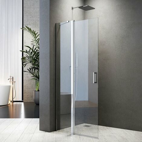 Duschwand Glas Walk in 75cm Glaswand Dusche Duschkabine Pendeltür Duschabtrennung 185cm Höhe Nano