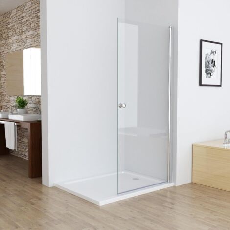 Duschwand Schwingtür Walk in Dusche Pendeltüren Duschabtrennung mit 360° Drehtür Nischentür 5mm Sicherheitsglas Duschtrennwand, 100 x 185 cm