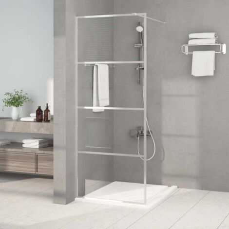 Duschwand Silber 80x195 cm ESG-Glas transparent