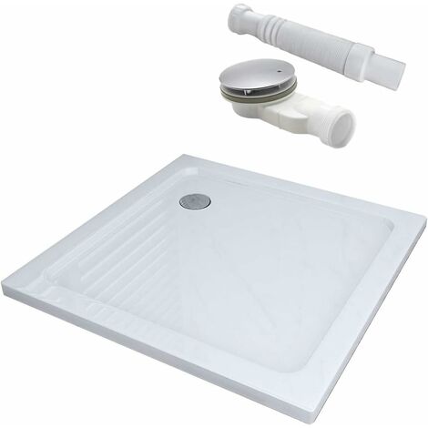 Duschwanne  Duschtasse Acrylwanne Dusche 40mm Superflache Weiß Mit Erhöhte Kante, Rechteckig 80x80cm