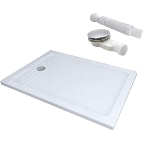MEESALISA Duschwanne Duschtasse Acrylwanne Dusche 40mm Superflache Weiß Mit Erhöhte Kante, Rechteckig 90x75cm