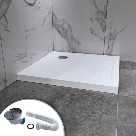 Duschwanne Duschtasse aus Sanitäracryl inkl. Ablaufgarnitur (Syphon) Weiss - Duschwanne mit Gefälle 90x90