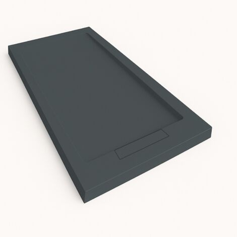 Duschwanne Steen mit Rahmen Farbe Graphitgrau RAL 7016 90x80cm Abdeckung Graphitgrau
