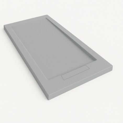 Duschwanne Steen mit Rahmen Farbe Grau RAL 7040 90x80cm Abdeckung Grau