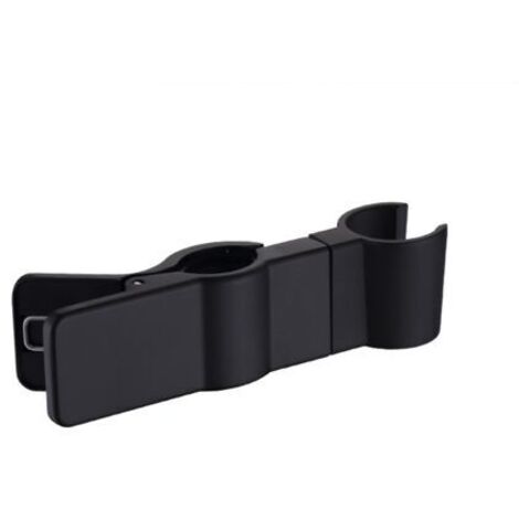 Duschwannenhalterung, Duschstangenhalterung 22-25 mm, Metall, schwenkbar, verstellbar (Schwarz)
