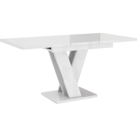 Dusine – Table à manger extensible 120-160 cm – Mélaminé certifié FSC – Rangement intégré pour rallonge – Fabrication européenne