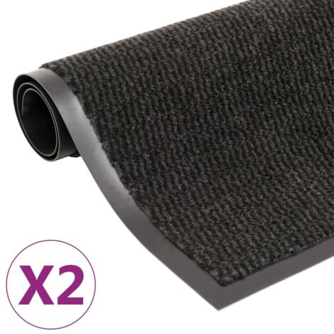 Dust Control Mats 2 pcs Rectangular Tufted 60x90 cm Black vidaXL