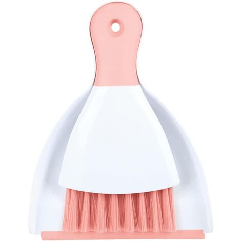 Dust pan Broom Brush Dustpan - Small Broom and Dustpan Set,Mini Broom and Dust pan,Small Dustpan and Brush Set for Home Cleaning, Sofa, Desk, Guinea Pig Cage, Cat Litter etc.（Pink）