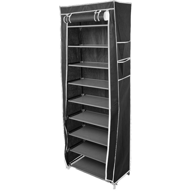 Dustproof 10 Layer 27 Pair Shoes Cabinet Storage Organizer Shoe Rack Stand Black 13026974