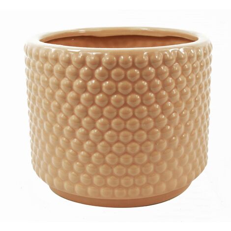 Dusty Pink Raised Dots Ceramic Plant Pot 15 x 15 x 12.5cm