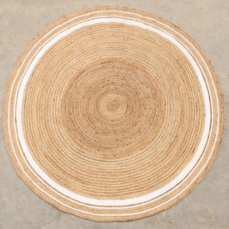 Dutch Lifestyle - Tapis Jaipur Classic 150 cm Rond Naturel et crème