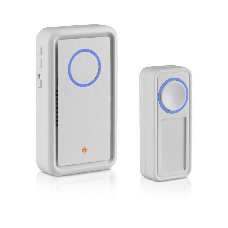 

DUTCH ORIGINALS Timbre Blanco inalámbrico para casa, Timbre exterior IP44 impermeable, Timbre inalámbrico con 1 recepto y 1 transmitor de LED