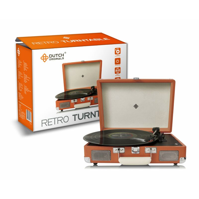 

Tocadiscos Retro, Reproductor de música con Entrada Audio, Altavoces Integrados, para vinilos o Dispositivos electrónicos, Forma de maletín (Marrón)