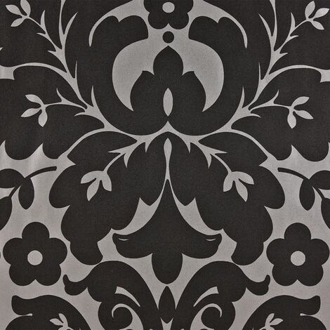 Carta Da Parati Bianca E Nera.Dutch Wallcoverings Carta Da Parati Medaglione Nero Argento 6811 7