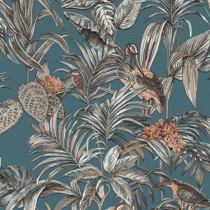 

Papel de pared Bird-of-Paradise azul - Azul - Dutch Wallcoverings