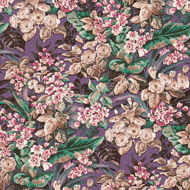 

DUTCH WALLCOVERINGS Papel de pared Floral morado - Multicolor