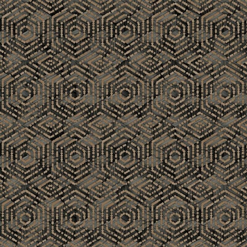 

Papel de pared geométrico marrón y negro - Multicolor - Dutch Wallcoverings