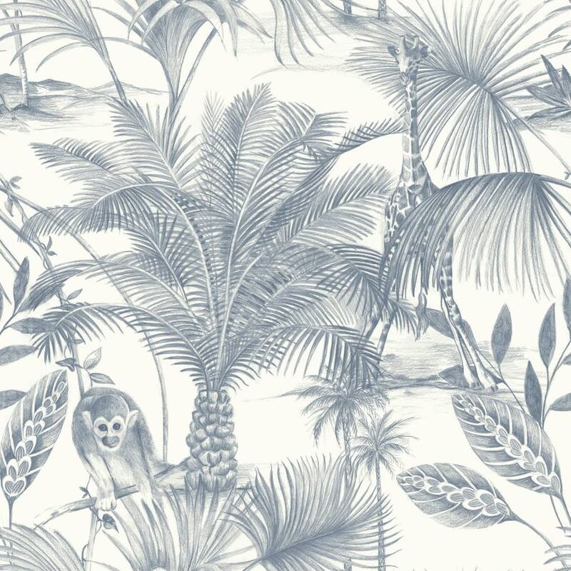 

Papel de pared Kidatu azul y blanco - Multicolor - Dutch Wallcoverings