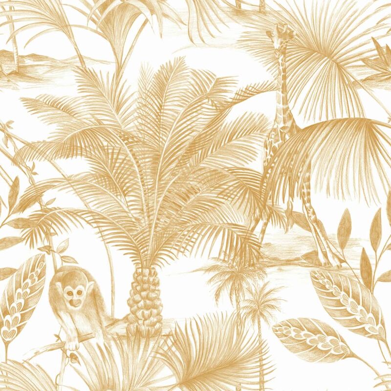 

Papel de pared Kidatu ocre y blanco - Multicolor - Dutch Wallcoverings