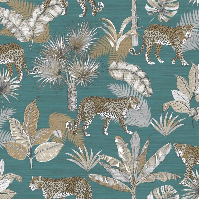 

Papel de pared leopardo azul y beige - Multicolor - Dutch Wallcoverings
