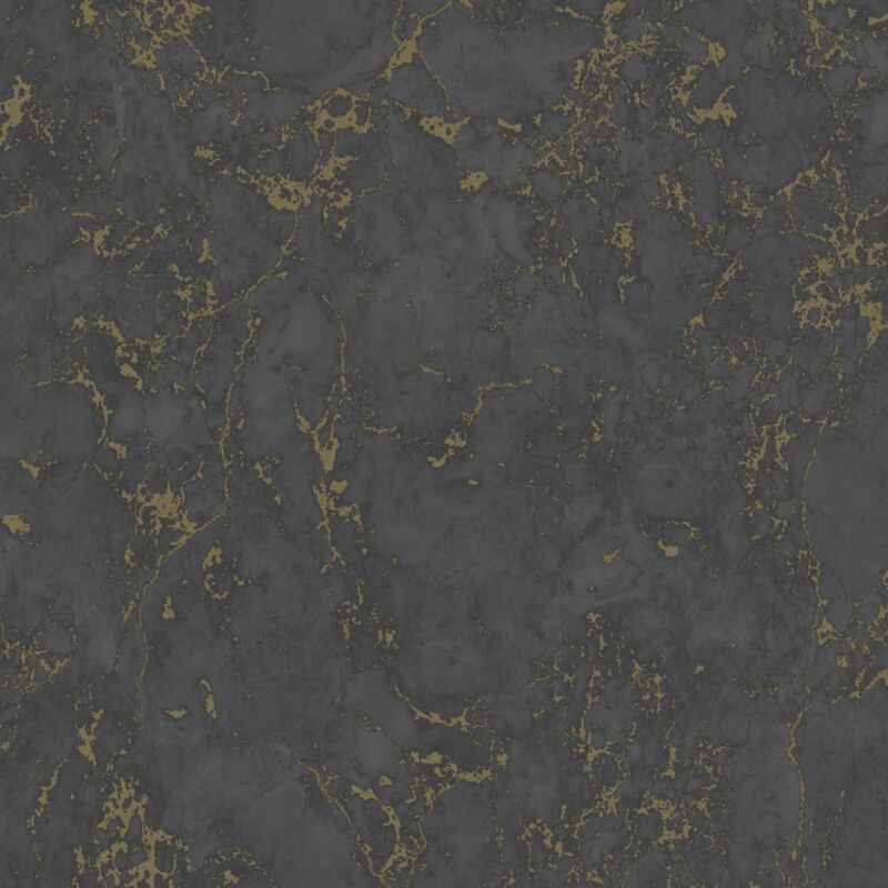 

DUTCH WALLCOVERINGS Papel de pared mármol negro y dorado - Multicolor