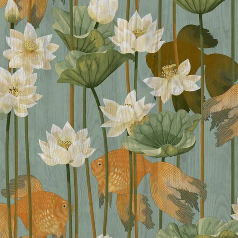 

Papel de pared peces/flores verde - Verde - Dutch Wallcoverings