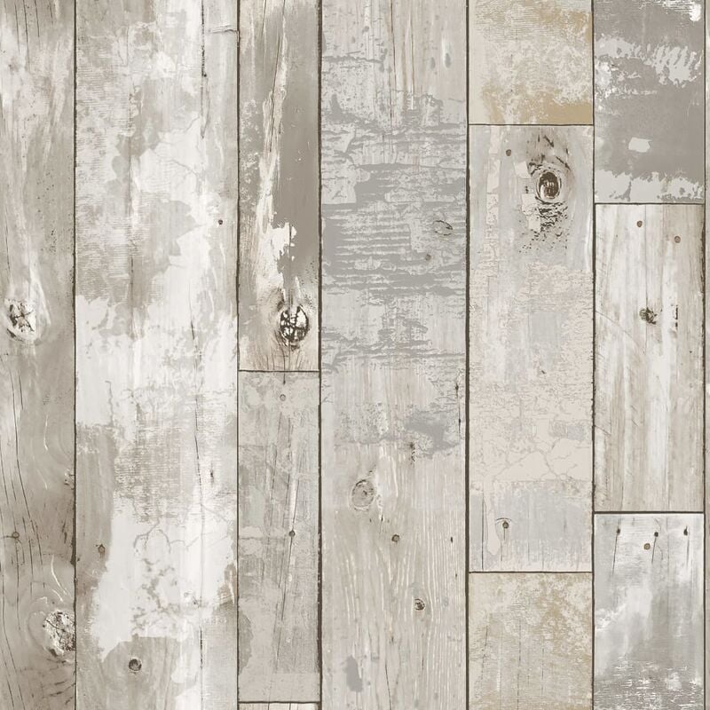 

Papel de pared pintado trozos madera beige - Beige - Dutch Wallcoverings