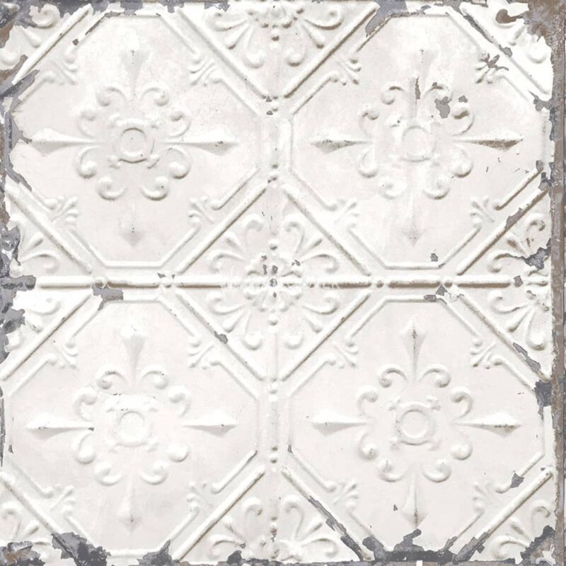 

Papel de pared techo de hojalata blanco - Blanco - Dutch Wallcoverings