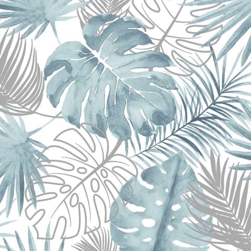 

Papel pintado hojas de monstera azul - Azul - Dutch Wallcoverings