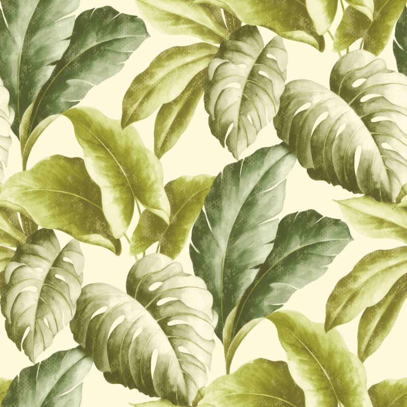 

Papel pintado hojas tropicales verde y blanco - Verde - Dutch Wallcoverings