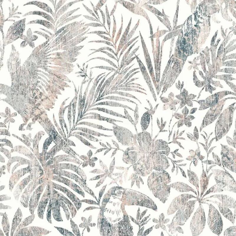 

Papel pintado hojas y tucán beige - Beige - Dutch Wallcoverings