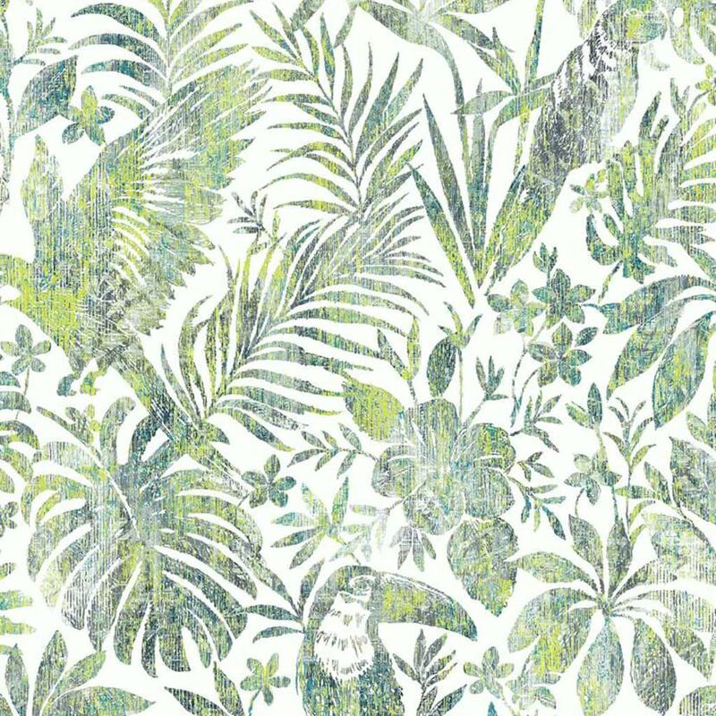 

Papel pintado hojas y tucán verde - Verde - Dutch Wallcoverings