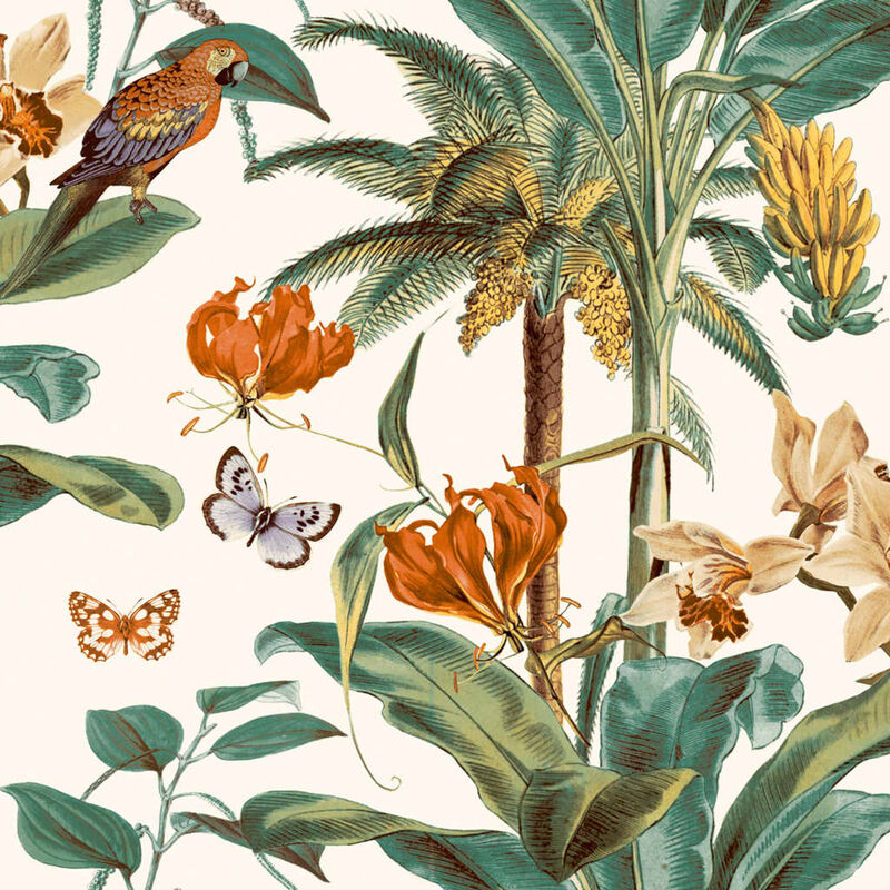 

Papel pintado palmeras tropicales verde y naranja - Multicolor - Dutch Wallcoverings