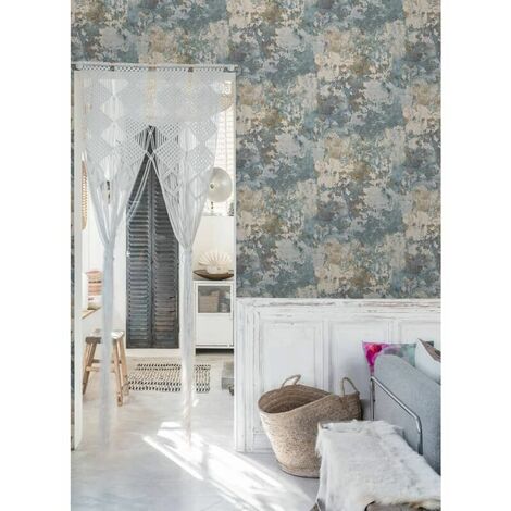 DUTCH WALLCOVERINGS Papier peint Béton Gris et vert