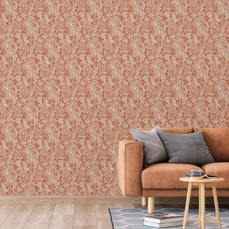 Grandeco - Papier peint Mae Orange et beige dutch wallcoverings