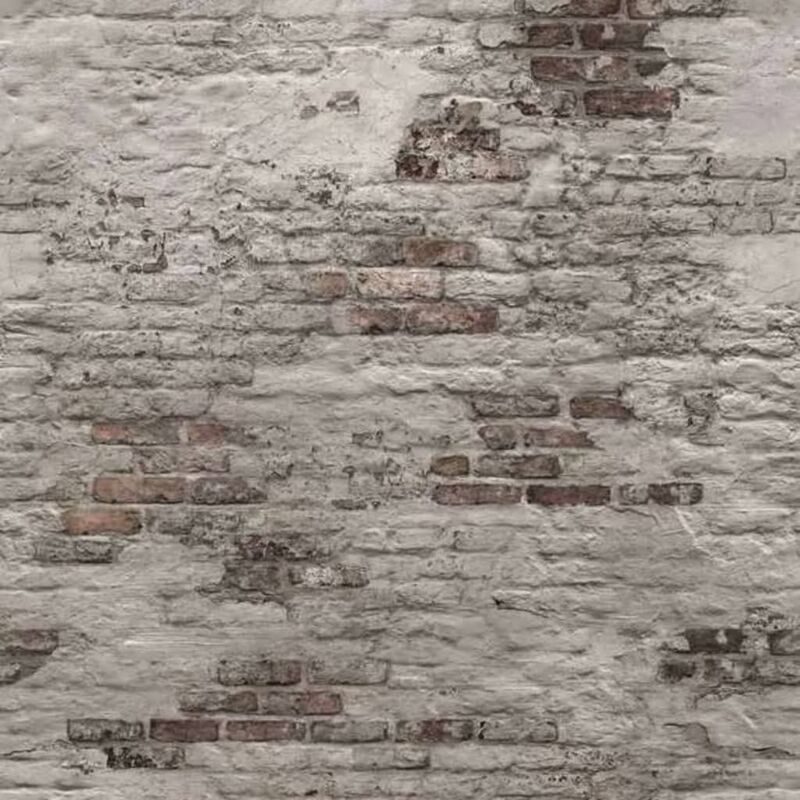 Dutch Wallcoverings - Photo Mural Old Brick Wall Grey Grey