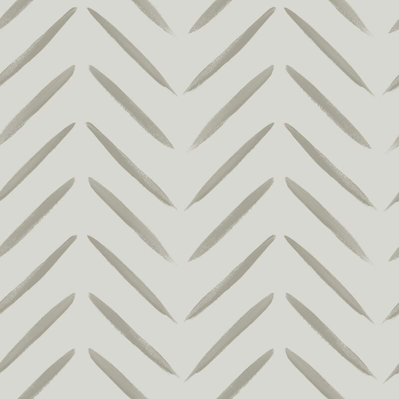 Holden Decor Painted Brush Mark Effect Chevron Stripes Taupe Cream Wallpaper