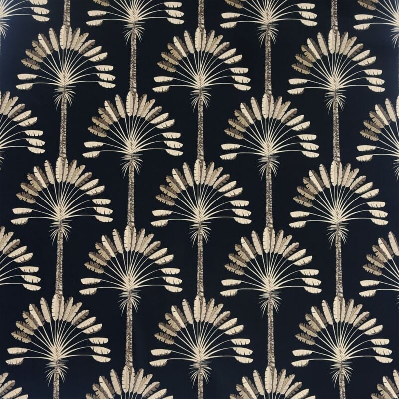 Dutch Wallcoverings - Wallpaper Palm Palace Black and Gold Black