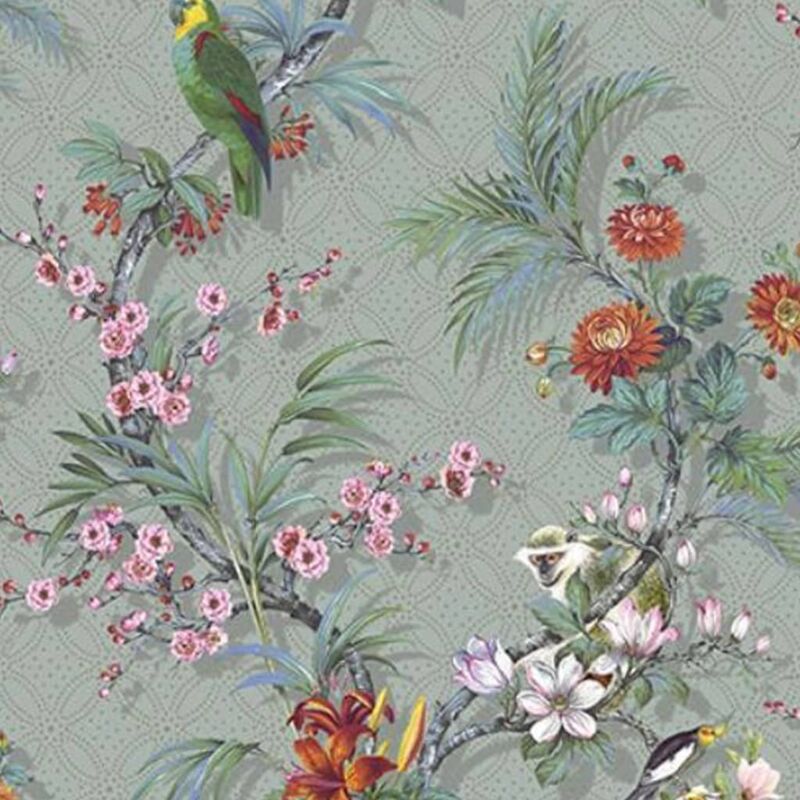 Dutch Wallcoverings - Wallpaper Tropical Grey Grey