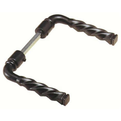Duval – Béquille double alu noir torsadée 6/7 mm – Serrage 30-85 mm – Compatible portes standard – Prise en main confortable