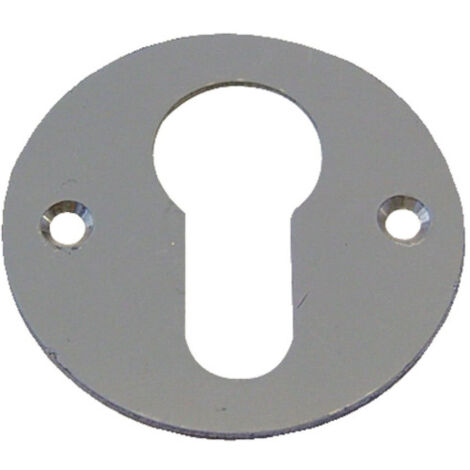 Duval Bilcocq – Rosace ronde en aluminium anodisé Ø 46mm – Finition argent – Entraxe 35mm – 2 trous fraises – Épaisseur 1mm pour porte