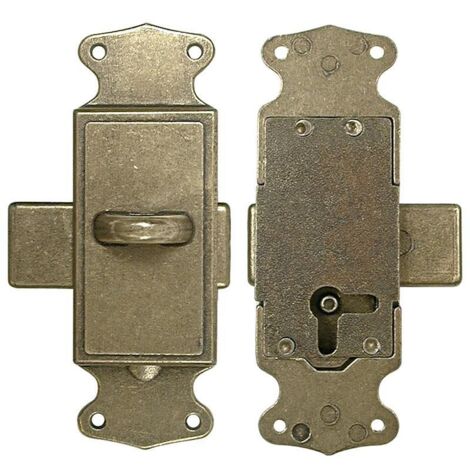 DUVER cerradura falleba provenzal varilla hexagonal cuero , SUPREMA Cerradura de Falleba Para varilla hexagonalFunciona a derecha e izquierdaMontaje de