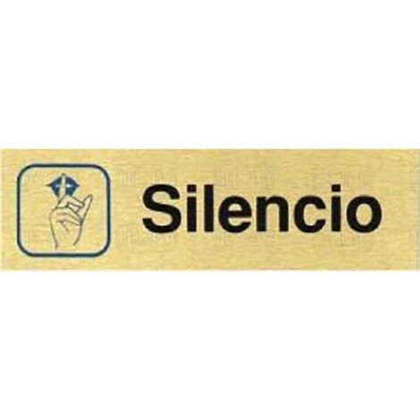 DUVER placa aluminio oro 150x45 ''silencio'' , 0UNIDADES , DUVER placa aluminio oro 150x45 ''silencio'' , 0UNIDADES