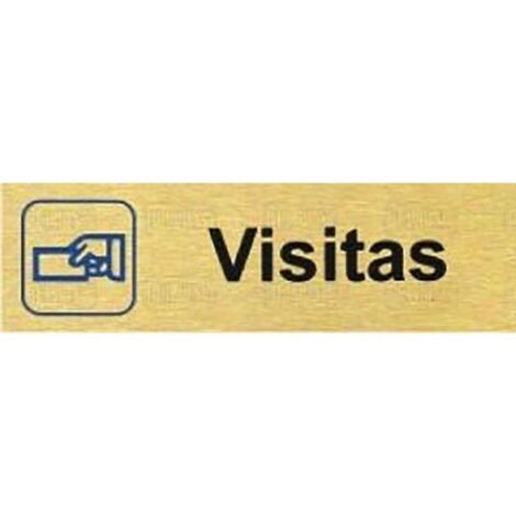 DUVER placa aluminio oro 150x45 ''visitas'' , 0UNIDADES , DUVER placa aluminio oro 150x45 ''visitas'' , 0UNIDADES
